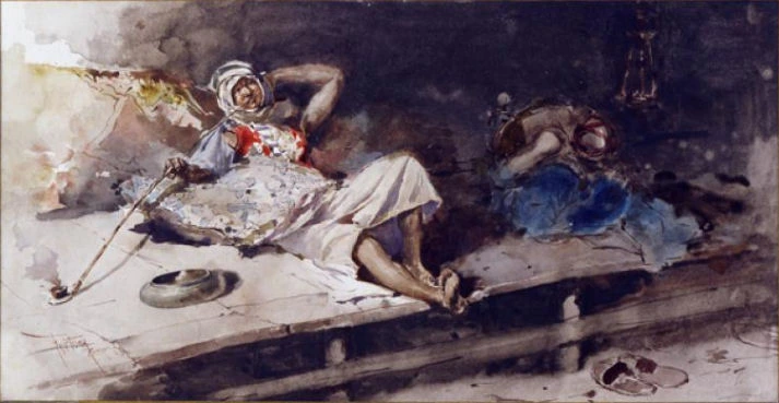Marià Fortuny, Fumeur d'opium